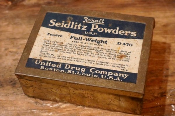 画像1: ct-250205-78 United Drug Company 1930's-1940's Seidlitz Powders TIN CAN