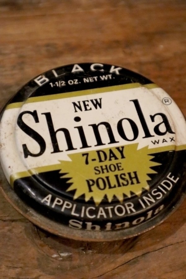 画像2: dp-250205-78 Shinola 7-DAY SHOE POLISH BLACK TIN CAN