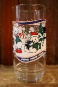 gs-250205-49 PEPSI 1990's HOLIDAY GLASS "Teddy, Snowman & Penguin"