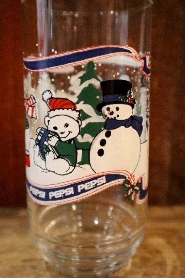 画像2: gs-250205-49 PEPSI 1990's HOLIDAY GLASS "Teddy, Snowman & Penguin"