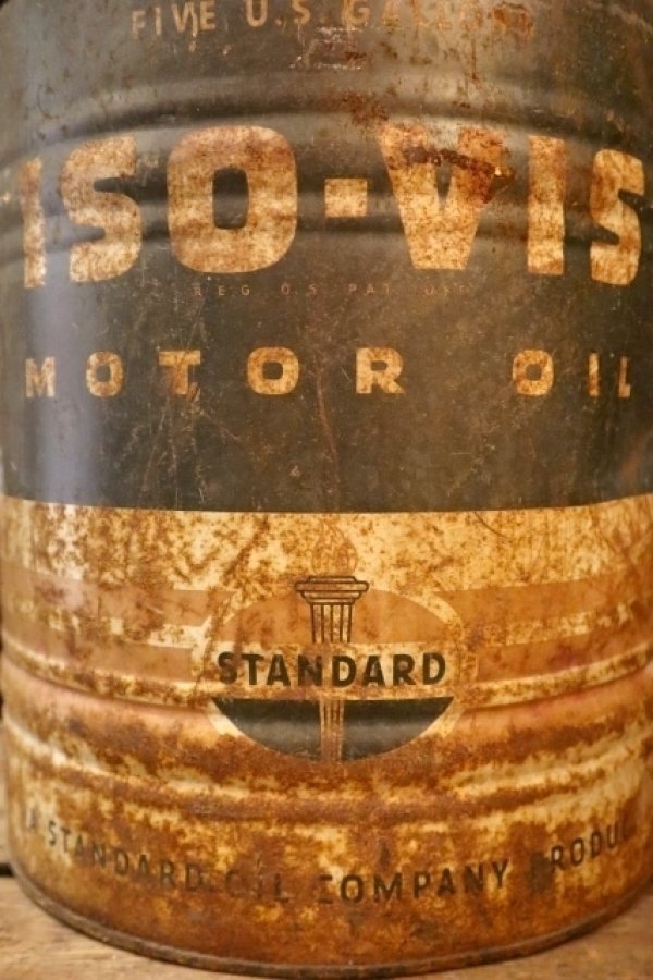 画像2: dp-250205-31 STANDARD OIL 1950's-1960's ISO-VIS MOTOR OIL 5 U.S. GALLONS CAN