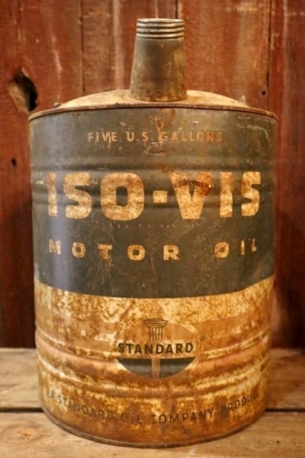 画像1: dp-250205-31 STANDARD OIL 1950's-1960's ISO-VIS MOTOR OIL 5 U.S. GALLONS CAN