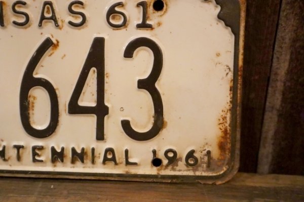 画像3: dp-250205-21 License Plate 1961 KANSAS "KW-643"