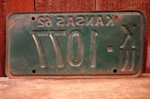 画像5: dp-250205-21 License Plate 1962 KANSAS "KW-1077"