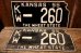 画像1: dp-250205-21 License Plate 1955 KANSAS "KW-260" Set (1)