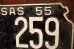 画像5: dp-250205-21 License Plate 1955 KANSAS "KW-259" Set