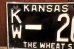 画像2: dp-250205-21 License Plate 1955 KANSAS "KW-260" Set (2)