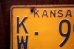 画像2: dp-250205-21 License Plate 1959 KANSAS "KW-990" (2)