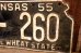 画像5: dp-250205-21 License Plate 1955 KANSAS "KW-260" Set