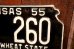 画像3: dp-250205-21 License Plate 1955 KANSAS "KW-260" Set