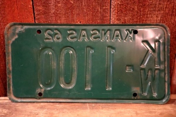 画像5: dp-250205-21 License Plate 1962 KANSAS "KW-1100"