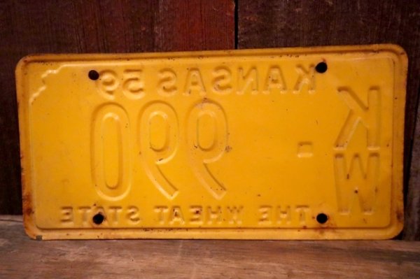 画像5: dp-250205-21 License Plate 1959 KANSAS "KW-990"