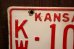 画像2: dp-250205-21 License Plate 1957 KANSAS "KW-1070" (2)