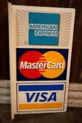 dp-250205-36 AMERICAN EXPRESS・Master Card・VISA 2000's W-sided Metal Sign