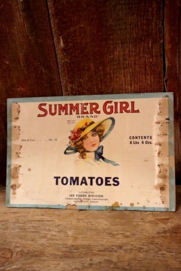 画像1: dp-250205-77 THE H.D. LEE FOODS DIVISON SUMMER GIRL TOMATOES LABEL