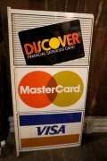 dp-250205-36 DISCOVER・Master Card・VISA 1990's W-sided Metal Sign