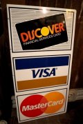 dp-250205-36 DISCOVER・VISA ・Master Card 1990's W-sided Metal Sign