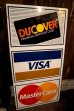 画像1: dp-250205-36 DISCOVER・VISA ・Master Card 1990's W-sided Metal Sign (1)