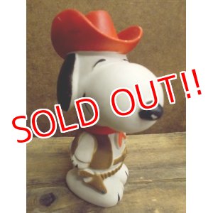 画像: ct-121010-10 Snoopy / 80's Vinyl Squeak Toy "Cow boy"