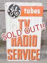 画像: dp-120705-30 General Electric / G.E Tubes 40's-50's TV RADIO SERVICE sign