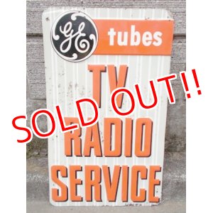 画像: dp-120705-30 General Electric / G.E Tubes 40's-50's TV RADIO SERVICE sign