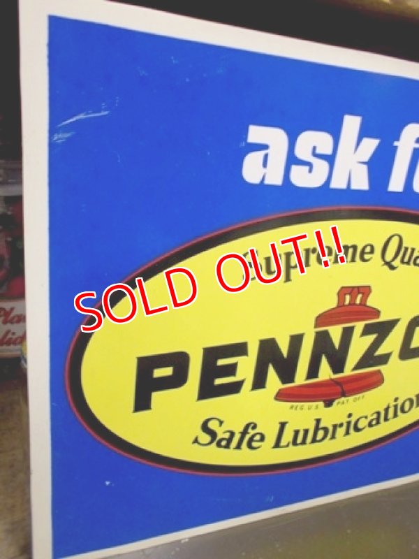 画像2: dp-121016-05 PENNZOIL / 70's Plastic W-side sign