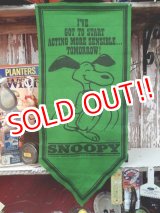 画像: ct-140211-06 PEANUTS / 60's Banner "Snoopy" Green