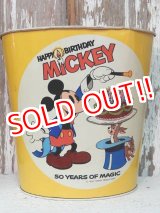 画像: ct-140509-26 Mickey Mouse / 50 yeas of Magic Tin Trash Box