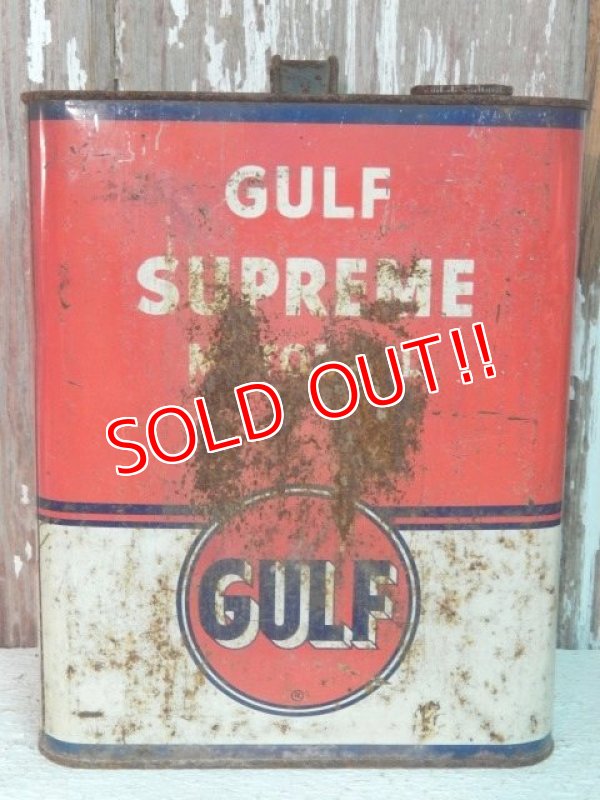 画像1: dp-140508-06 Gulf / 50'-60's Supreme Motor Oil Can