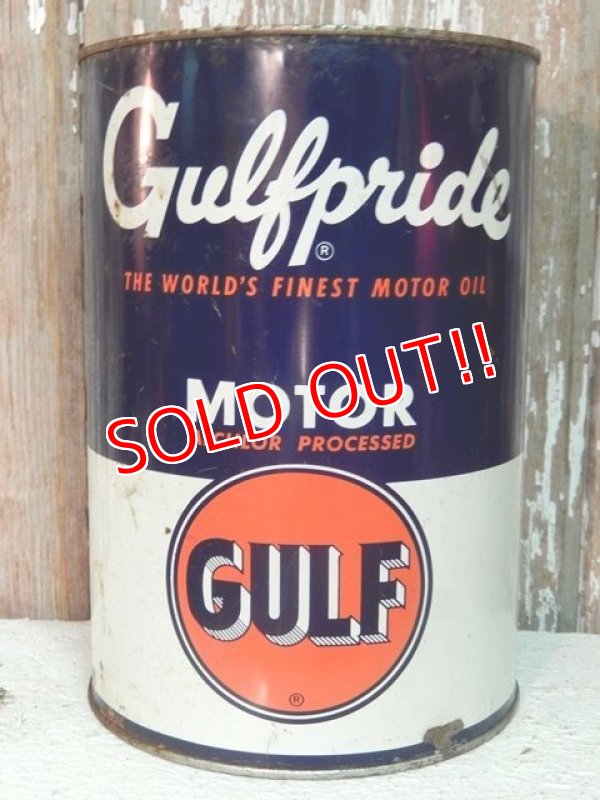 画像1: dp-140508-52 Gulf / 40's-50's Gulfpride Motor Oil Can