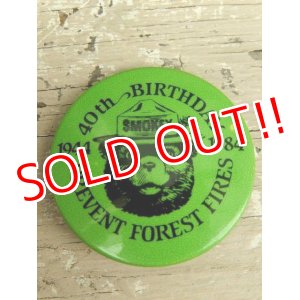 画像: ct-140715-14 Smokey Bear / 80's Pinback "40th Birthday Prevent Forest Fires"