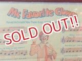 画像: ct-140701-11 McDonald's / 1974 Mc Favorite Clown Music Score