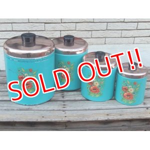 画像: dp-150101-10 Ransburg / Vintage Turquoise blue canister 4pc