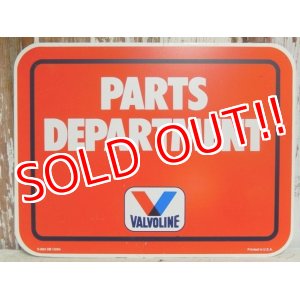 画像: dp-150602-04 Valvoline / 1984 Plastic Sign "PARTS DEPARTMENT"