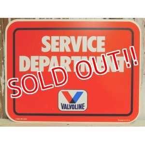 画像: dp-150602-05 Valvoline / 1984 Plastic Sign "SERVICE DEPARTMENT"