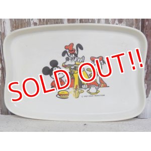 画像: ct-150804-26 Mickey Mouse, Goofy & Donald Duck / 70's Plastic Plate