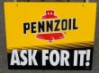 画像1: dp-150811-06 Pennzoil / 90's w-side Metal sign