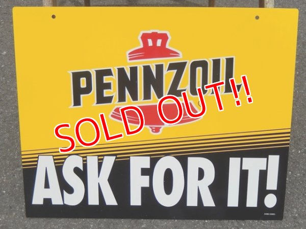 画像1: dp-150811-06 Pennzoil / 90's w-side Metal sign