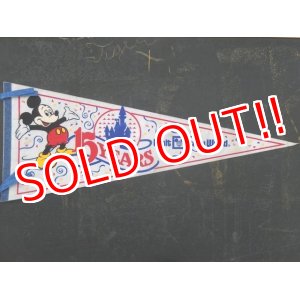 画像: ct-150825-14 Mickey Mouse / Walt Disney World 15 years 80's Pennant