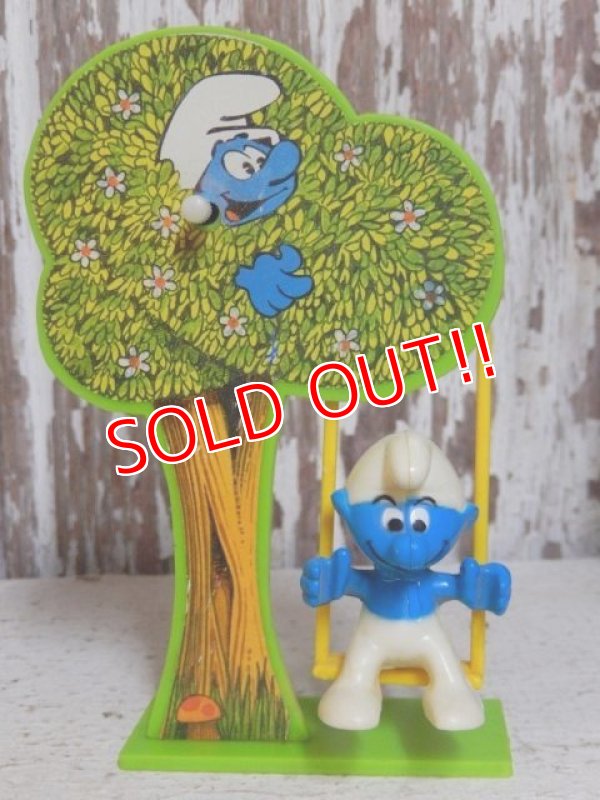 画像1: ct-151027-17 Smurf / Galoob 80's Wind up "Swing Seat"