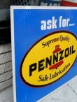 画像4: dp-160302-17 Pennzoil / 70's W-side Metal Sign