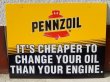 画像1: dp-160823-11 Pennzoil / 90's W-side Plastic Sign