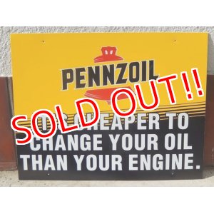 画像: dp-160823-11 Pennzoil / 90's W-side Plastic Sign