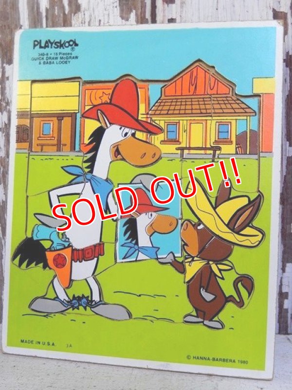 画像1: ct-160901-39 Quick Draw McGraw & Baba Looey / Playskool 80's Wood Puzzle