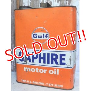 画像: dp-161101-10 Gulf / 60's-50's Saphire Two U.S Gallons Motor Oil Can