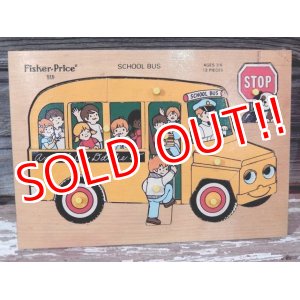 画像: fp-141101-20 Fisher-Price / 1970's Pick-up & Peek Puzzle "School Bus"