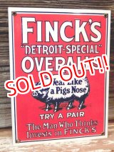 画像: dp-170404-06  Finck's Overalls / 1930's Porcelain Sign