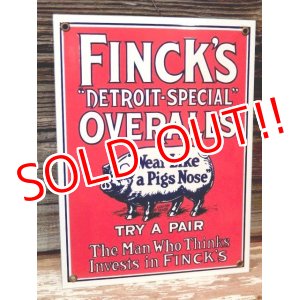 画像: dp-170404-06  Finck's Overalls / 1930's Porcelain Sign