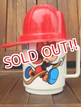 画像: ct-170511-25 Mickey Mouse & Goofy / Disneyland 1970's Firefighter Plastic Mug