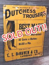 画像: dp-170701-13 Dutchess Trousers / 1920's-1930's Advertising Sign